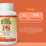 Natural Factors: etiqueta con ingredientes y fuente de girasol sin GMO.