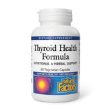Natural Factors fórmula salud tiroides: botella con cápsulas para apoyar el metabolismo.