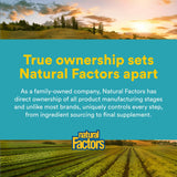 Natural Factors frasco compacto, ideal para un estilo de vida activo.