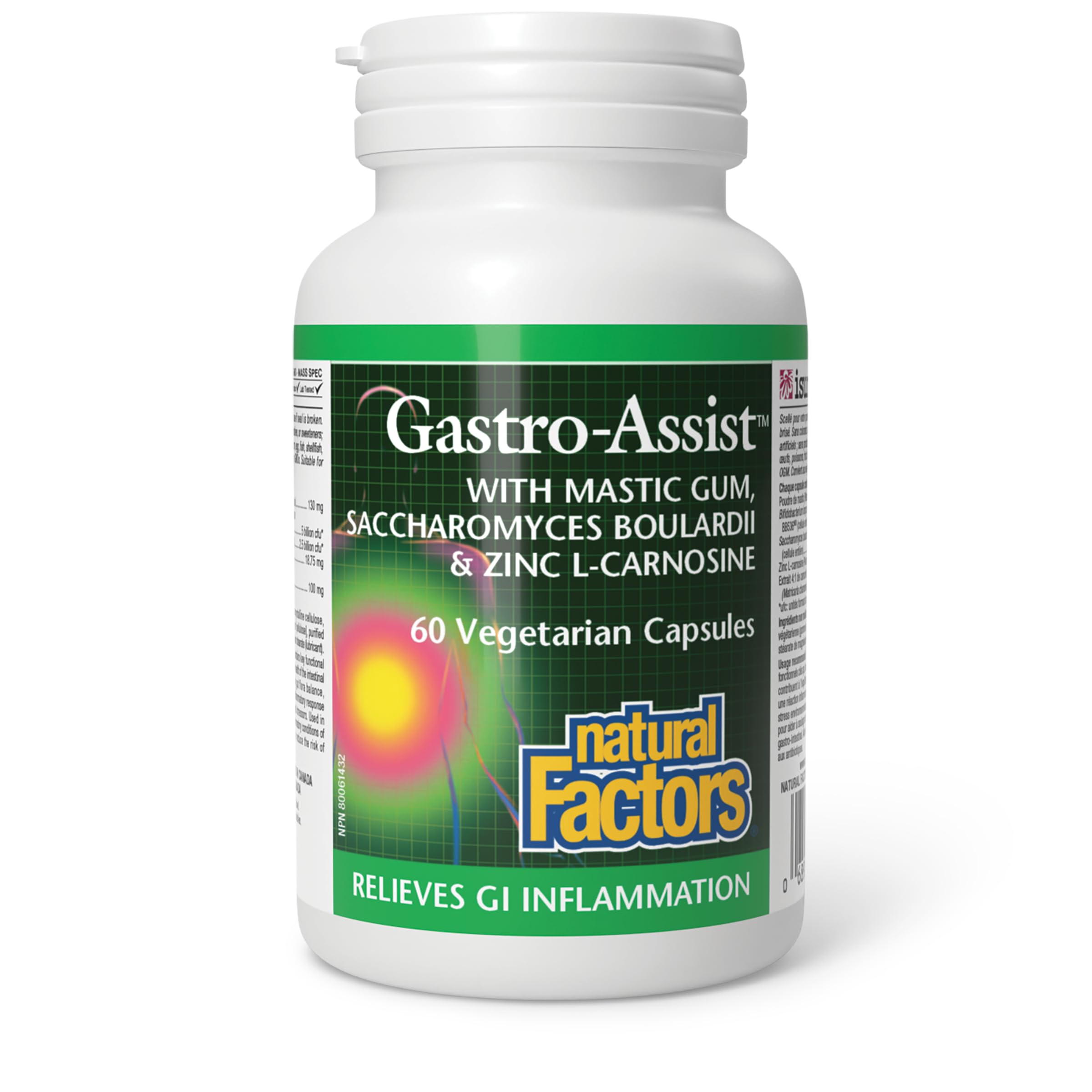 Natural Factors Gastro-Assist botella frontal para facilitar la digestión diaria