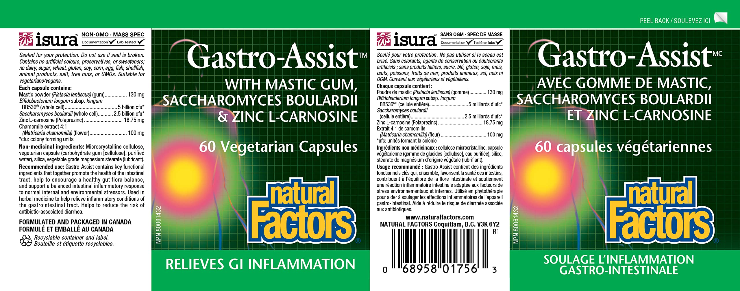 Natural Factors Gastro-Assist probióticos restablecen microflora intestinal