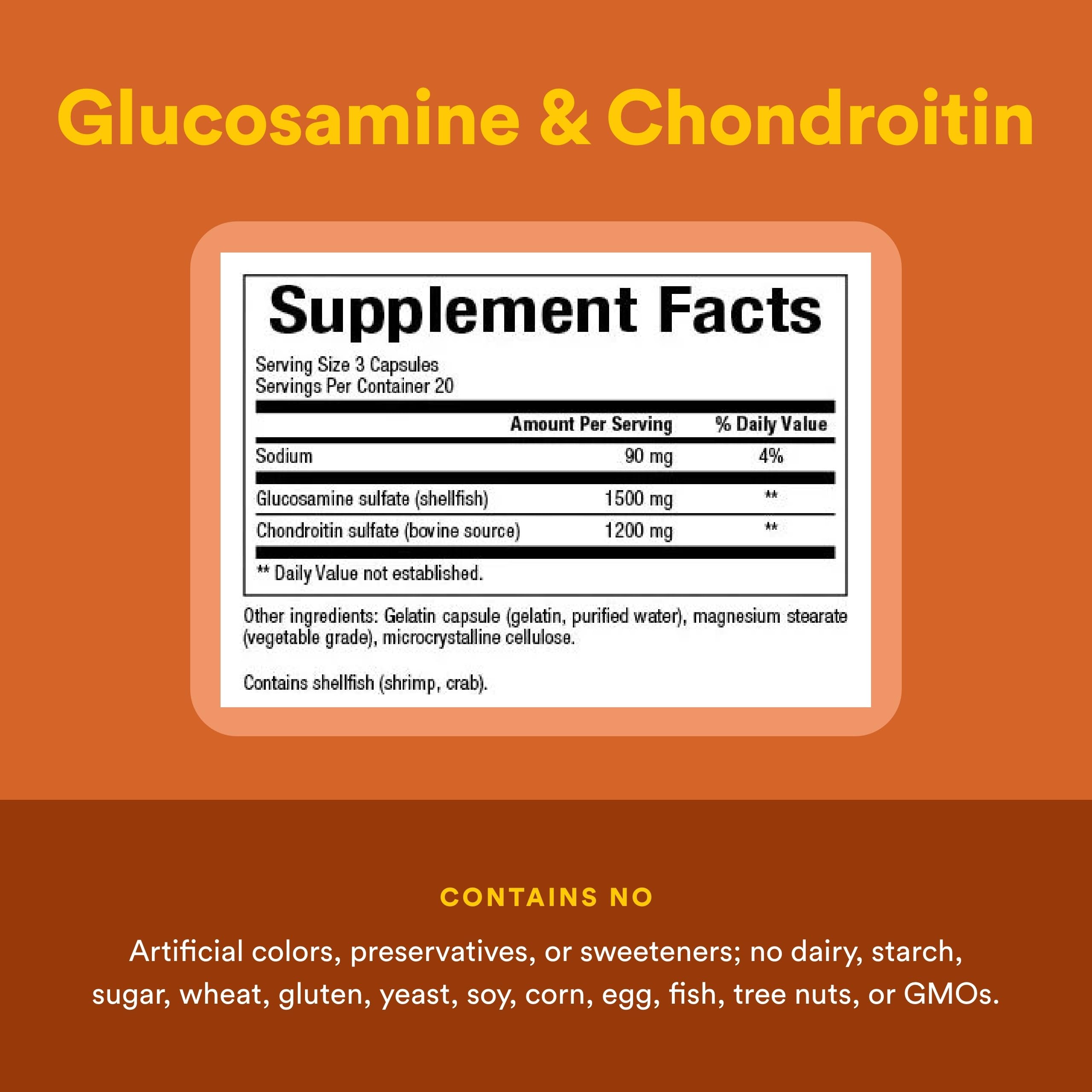 Cápsulas internas de Natural Factors Glucosamina y Condroitina para uso diario