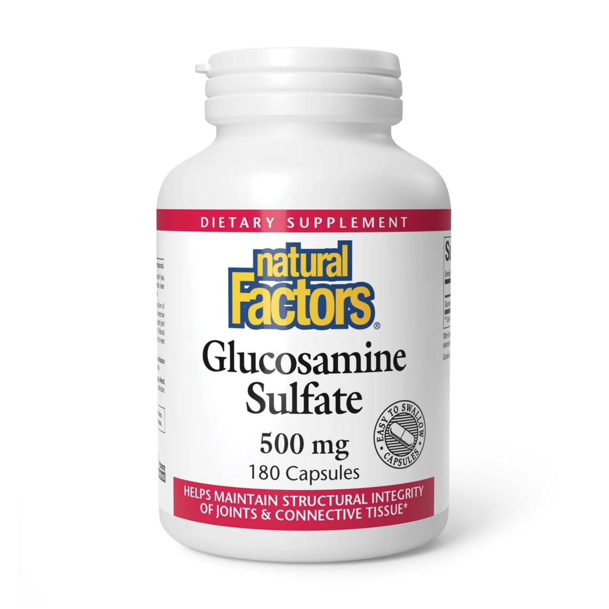Natural Factors Glucosamina Sulfato, botella lista para movilidad articular.