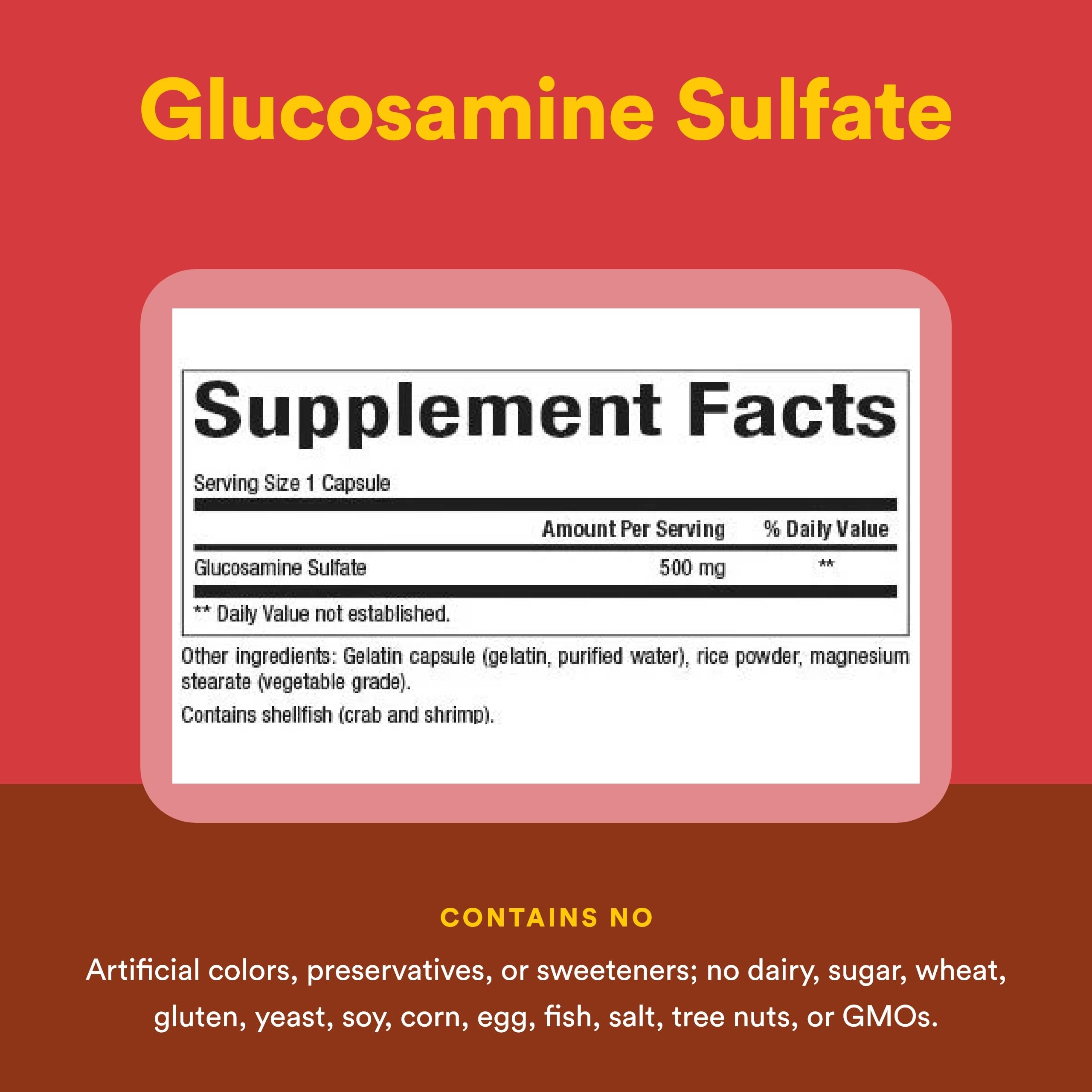 Natural Factors Glucosamina Sulfato: información nutricional para entender el aporte al cartílago.