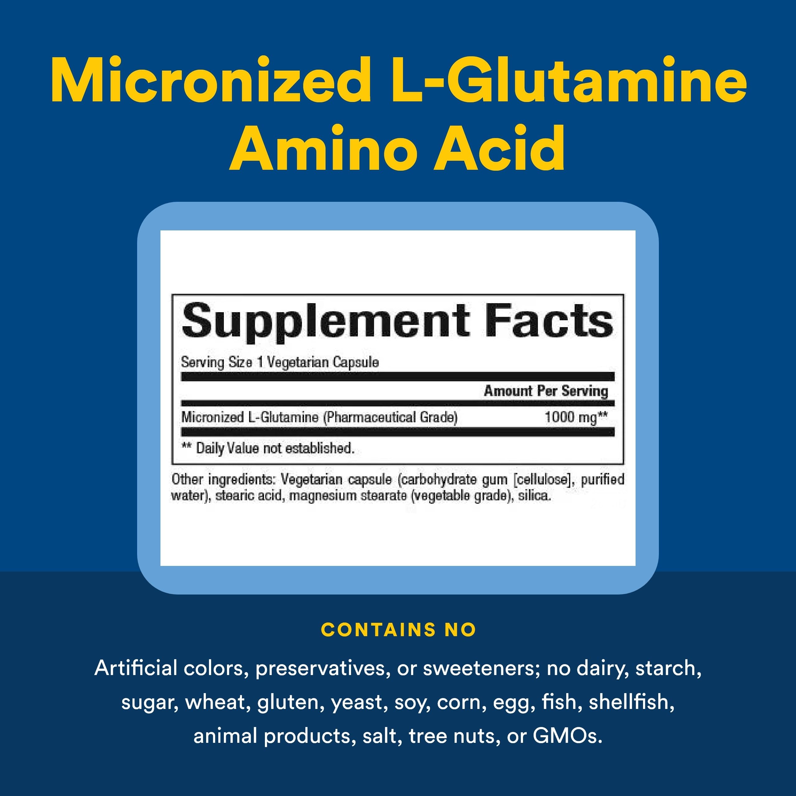 Natural Factors glutamina micronizada frasco con cápsulas para absorción mejorada