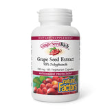 Natural Factors GrapeseedRich botella: posible apoyo antioxidante para la rutina diaria.