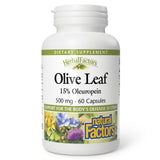 Natural Factors HerbalFactors: botella de hoja de olivo 500 mg para apoyo natural