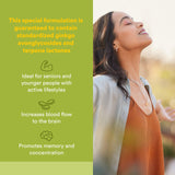 Etiqueta de Natural Factors HerbalFactors Ginkgo Biloba facilita control de dosis.
