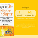 Etiqueta frontal de Natural Factors Higher Thoughts destacando ingredientes clave.