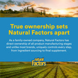 Natural Factors L-Glutamina embalaje local y orgánico: compromiso con materiales sostenibles.