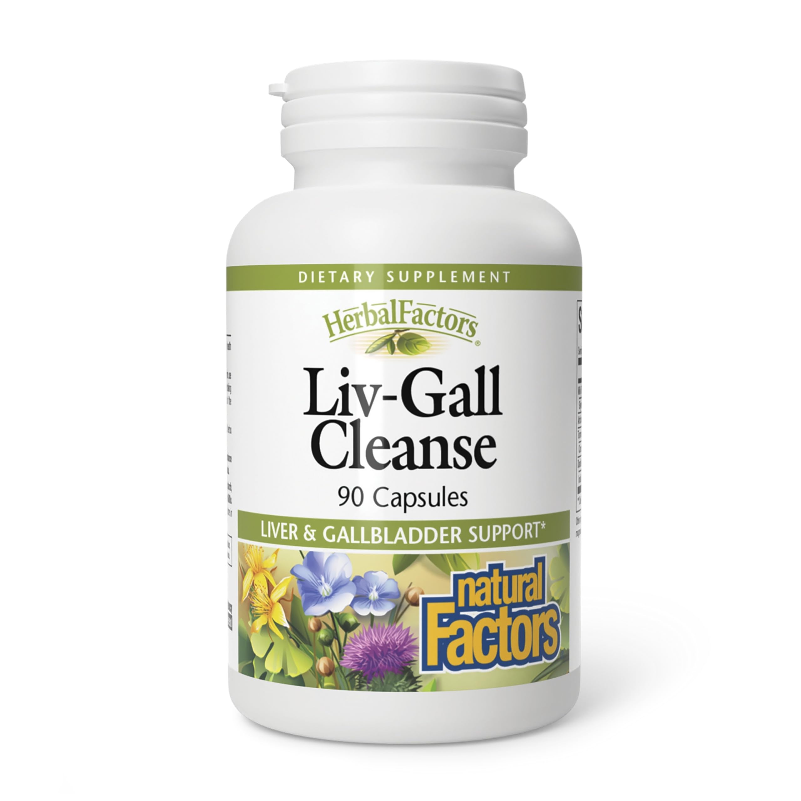 Natural Factors Liv-Gall Cleanse cápsulas: formato práctico para apoyo diario al hígado y vesícula.