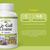 Natural Factors Liv-Gall Cleanse etiqueta nutricional: guía clara para dosis diarias.