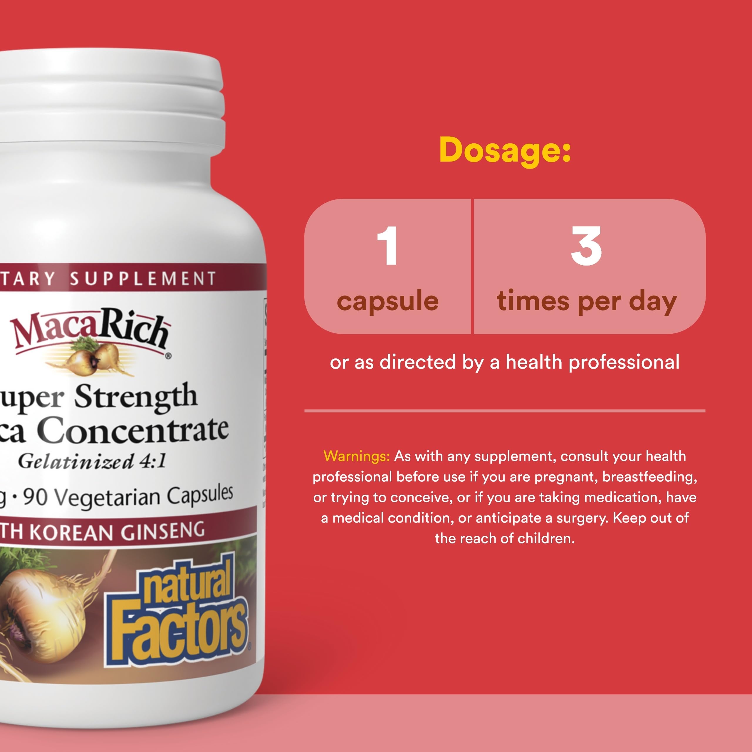 Natural Factors MacaRich cápsulas maca gelatinizada para mejor digestión y biodisponibilidad
