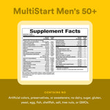 Natural Factors MultiStart 50+ calcio y magnesio para huesos y función cardíaca.