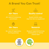 Natural Factors MultiStart 50+ finca orgánica certificada garantiza ingredientes no-GMO.