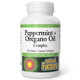 Natural Factors menta-oregano en cápsula entérica para apoyo digestivo potencial