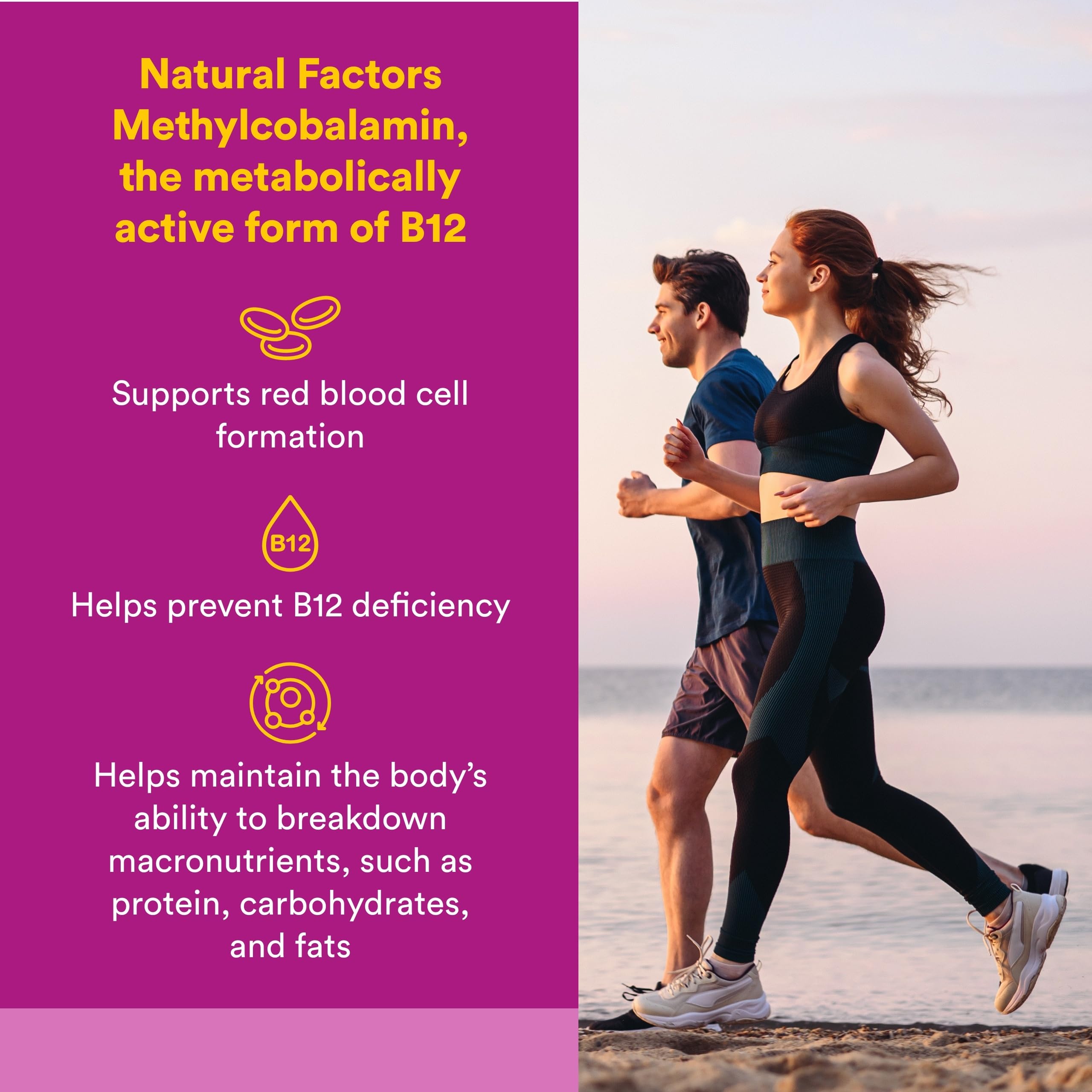 Natural Factors Metilcobalamina 1000 mcg: tabletas masticables fáciles de tomar.