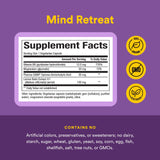 Natural Factors Mind Retreat: tabletas visibles para relajación diaria.