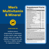 Natural Factors multivitamínico para hombres, cápsulas negras, textura suave y fácil de tragar.