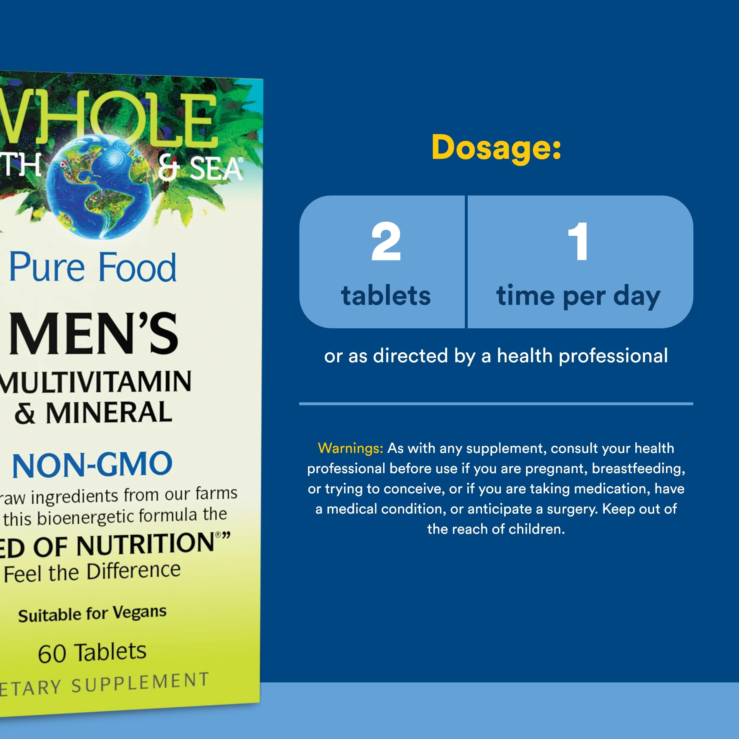 Natural Factors multivitamínico para hombres, etiqueta frontal, información clara de ingredientes.