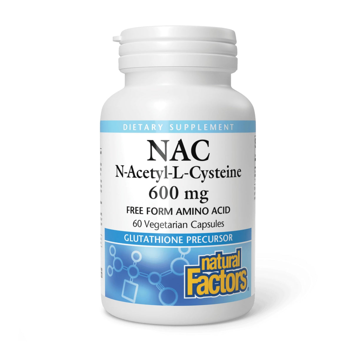 Natural Factors N-Acetil-L-Cisteína 600 mg: vertido de botella para empezar el día