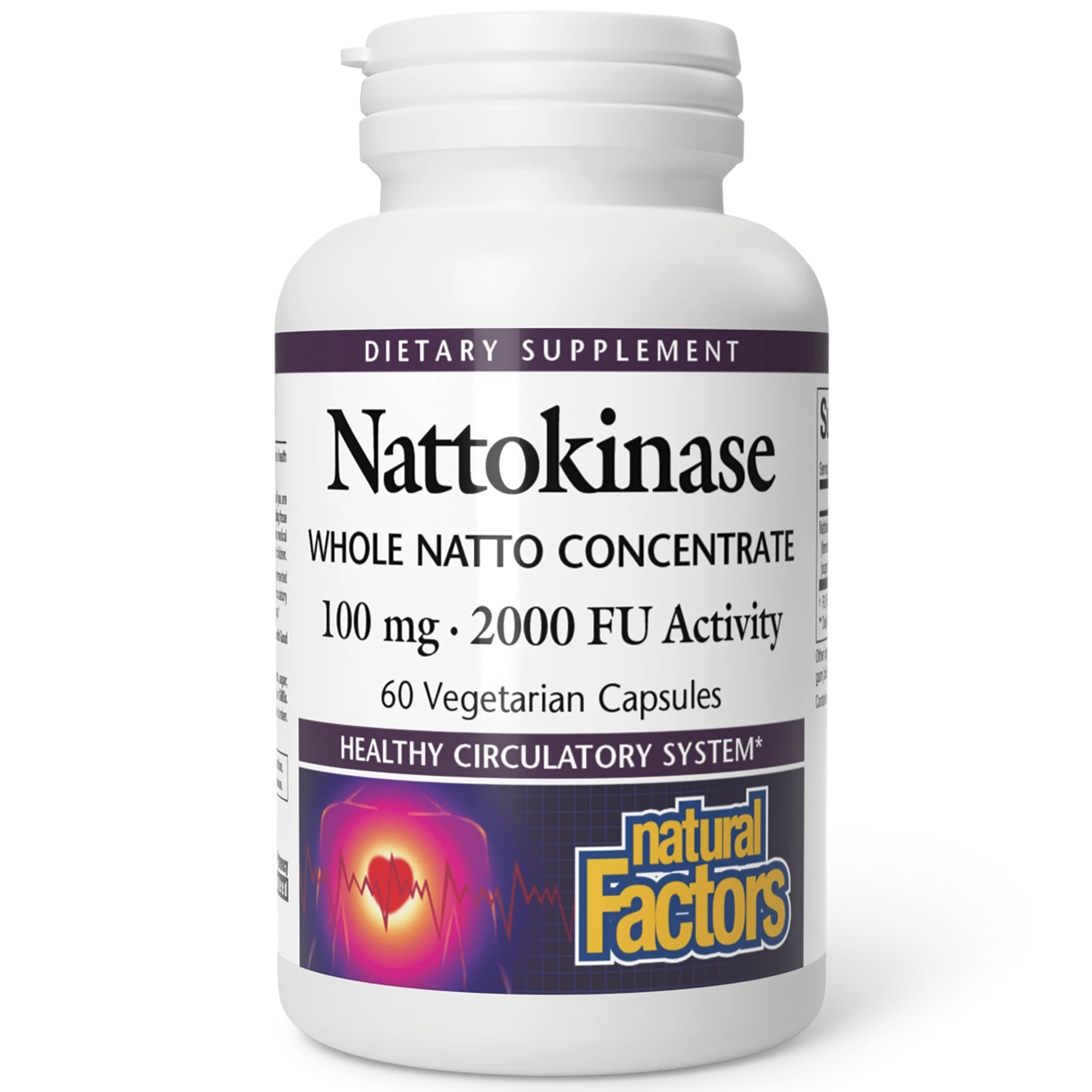 Natural Factors Nattokinase: bote vegetariano para uso diario y cómodo