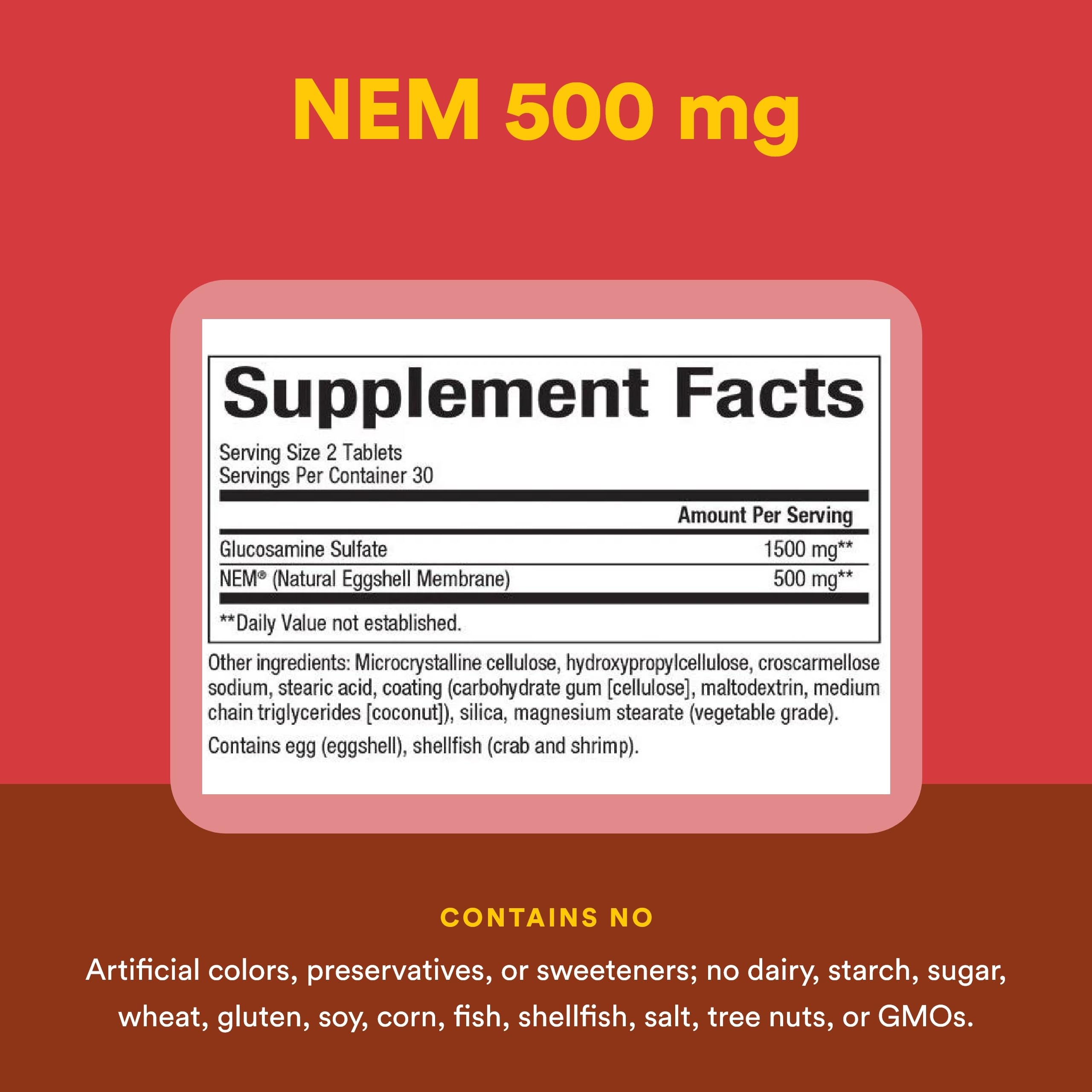 Natural Factors NEM Knee & Joint caja de empaque visible.