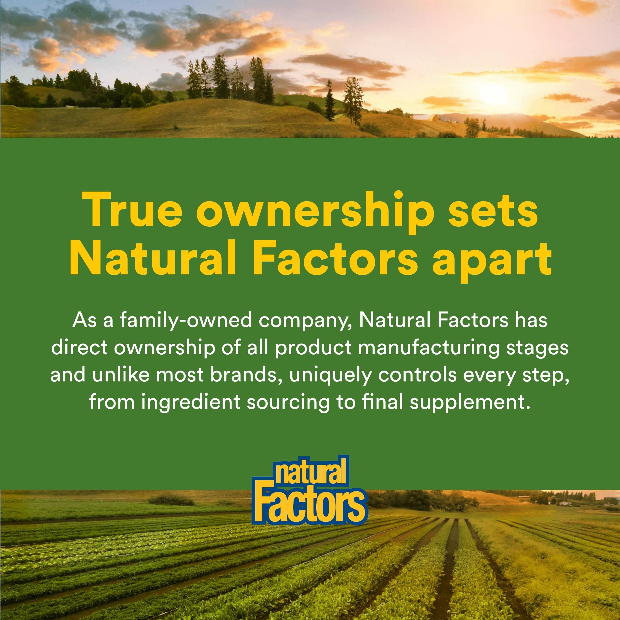 Natural Factors Organic Greens certificado por terceros y producción de calidad