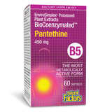 Natural Factors Pantetina, botella frontal, apoyo diario para energía