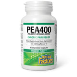 Natural Factors PEA400 cápsulas: forma fácil de tomar para comodidad diaria.