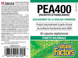 Natural Factors PEA400 fuente vegetal, suplemento para bienestar diario.