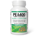 Sello ISURA en etiqueta de Natural Factors PEA400, garantía de pureza.
