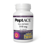 Natural Factors PEPTACE, cápsulas de péptidos de pescado, apoyo potencial a la salud cardiovascular diaria