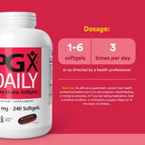 Natural Factors PGX Daily Ultra Matrix 750 mg, cápsulas, consumo diario con agua.
