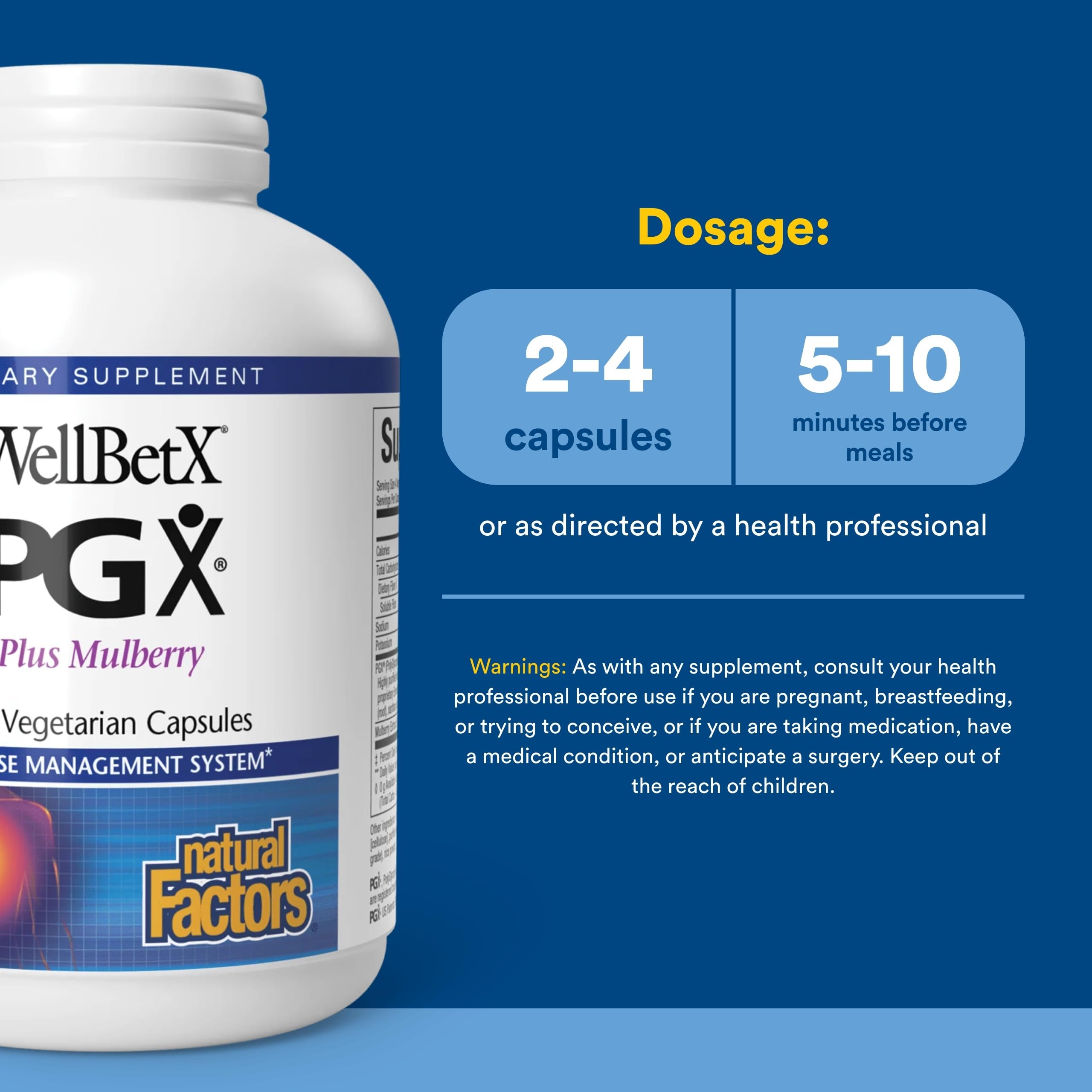 Natural Factors PGX Ultra Matrix etiqueta del producto, información clara.