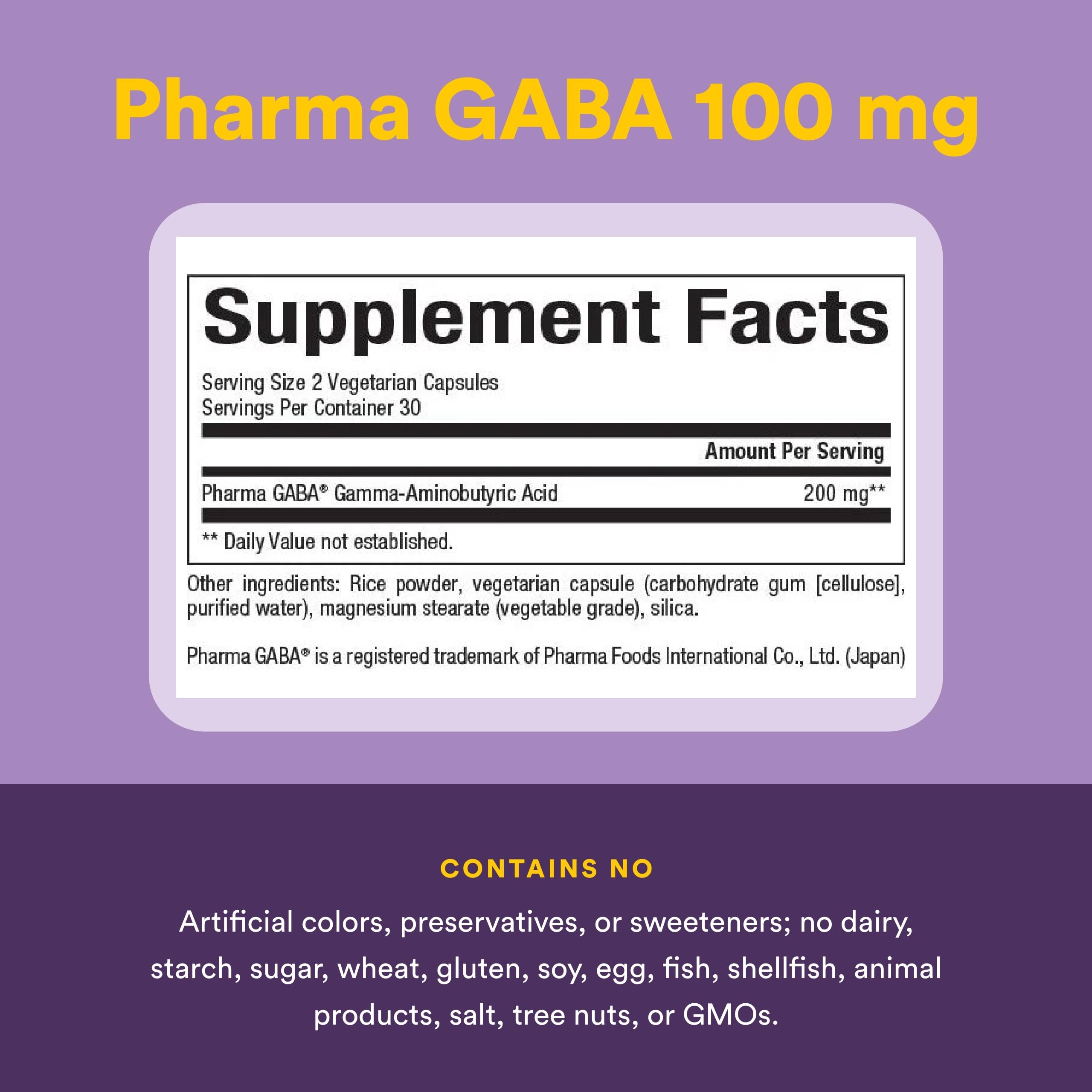 Natural Factors Pharma GABA, cápsulas apiladas, fórmula sin lácteos ni gluten para uso diario.