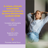 Natural Factors Pharma GABA, etiqueta frontal, suplemento natural para enfoque sostenido.