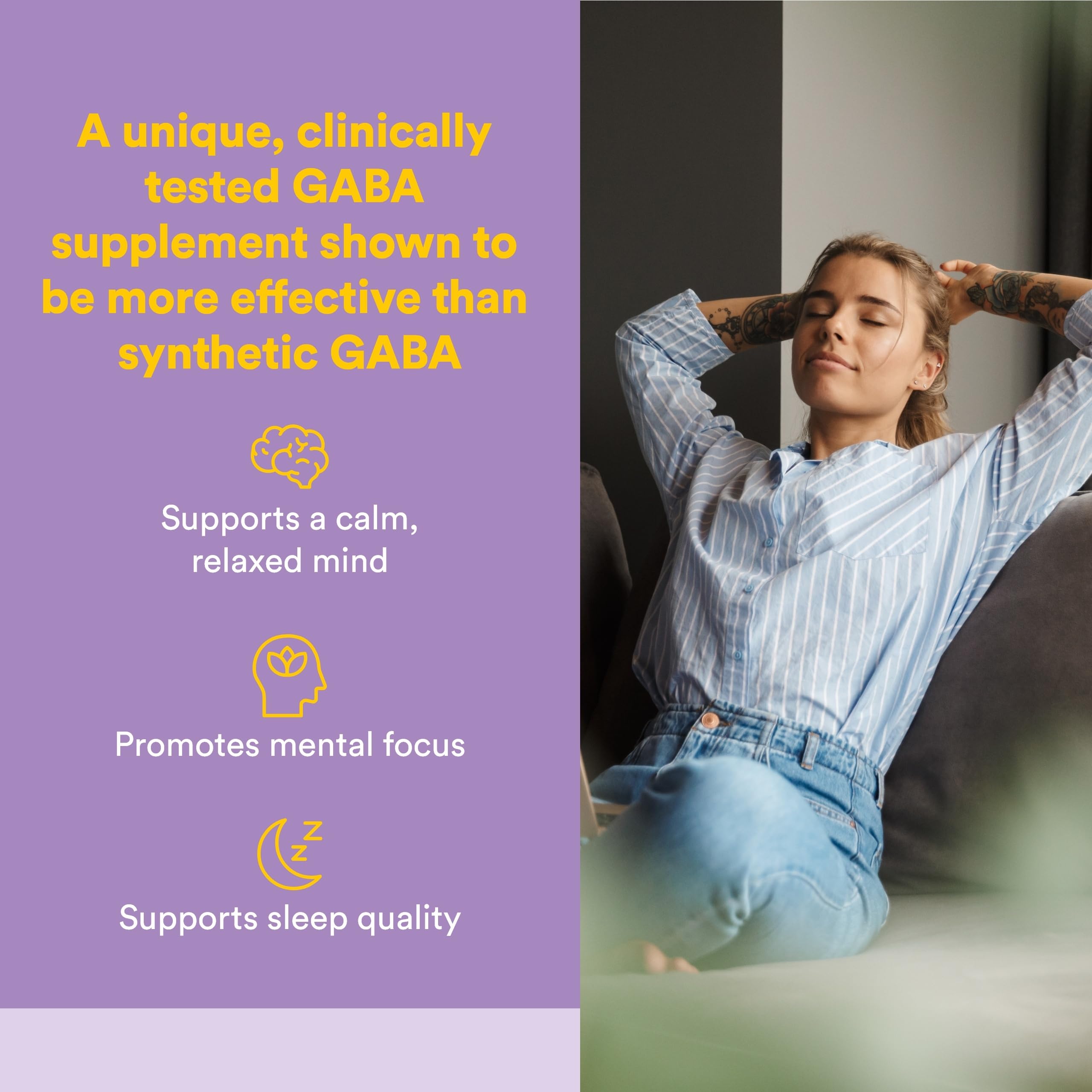 Tabletas masticables Pharma GABA de Natural Factors ofrecen claridad mental rápida y enfoque.