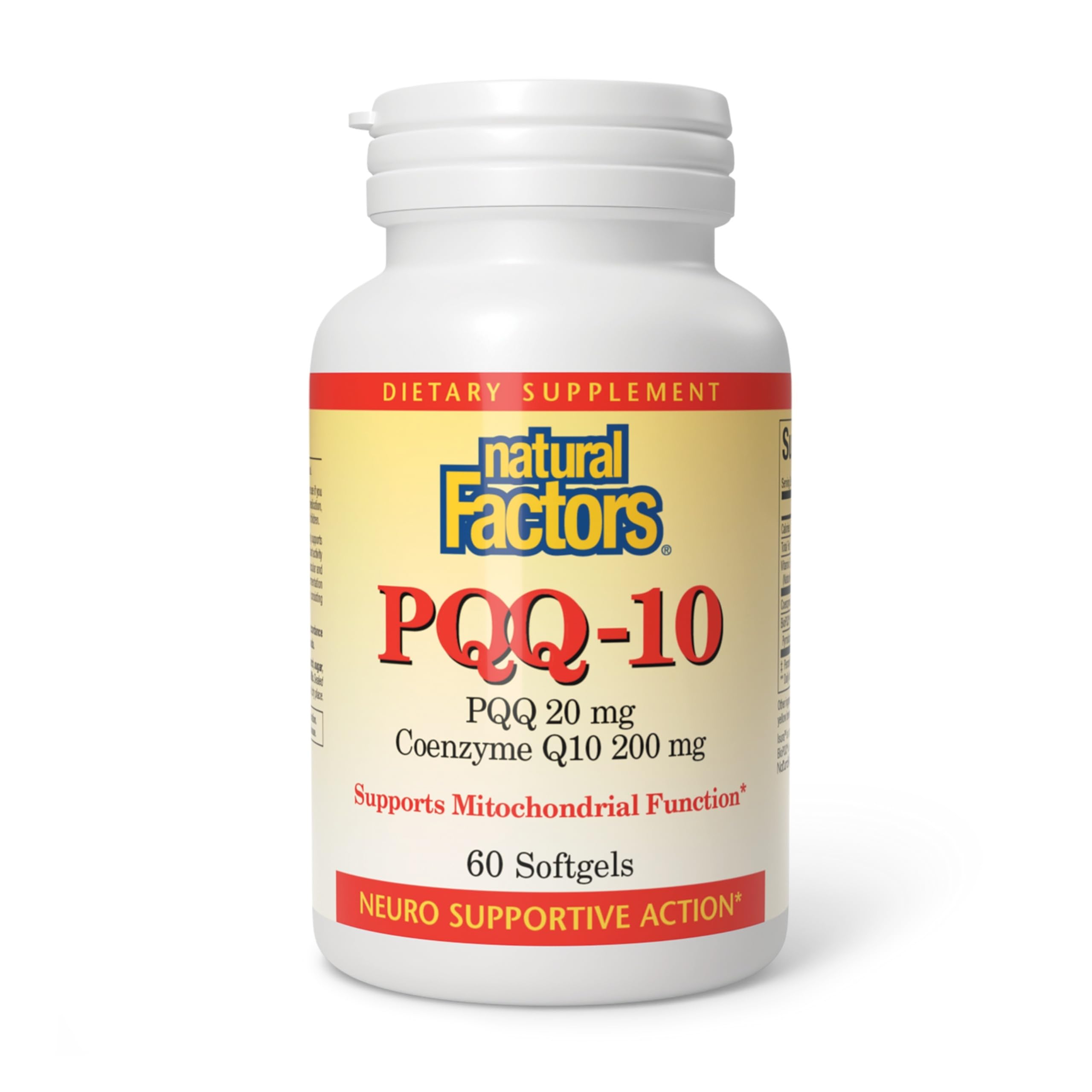 Natural Factors PQQ-10: botella de cápsulas para apoyar energía diaria