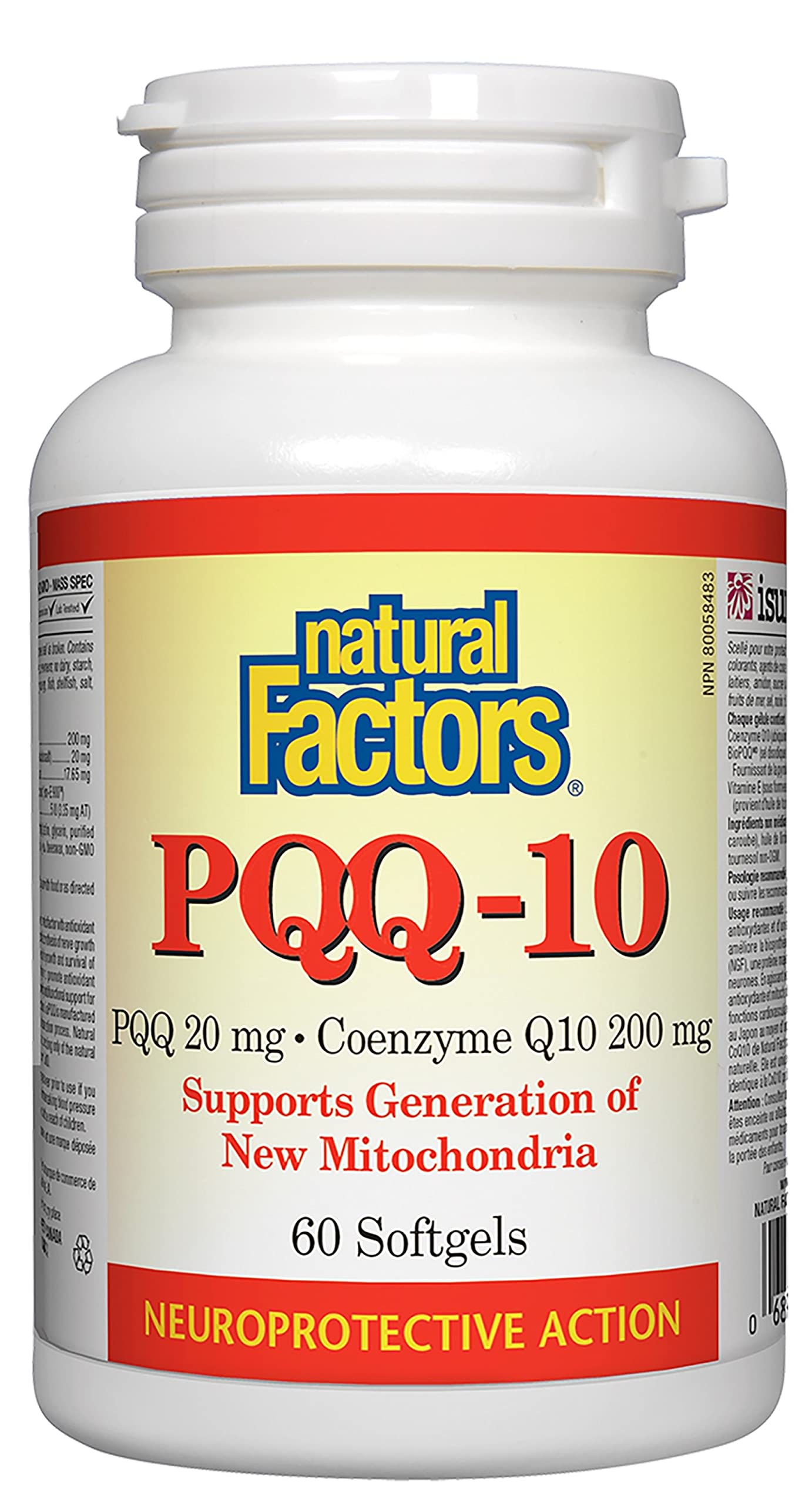 Natural Factors PQQ-10: botella-presentación para uso diario y energía