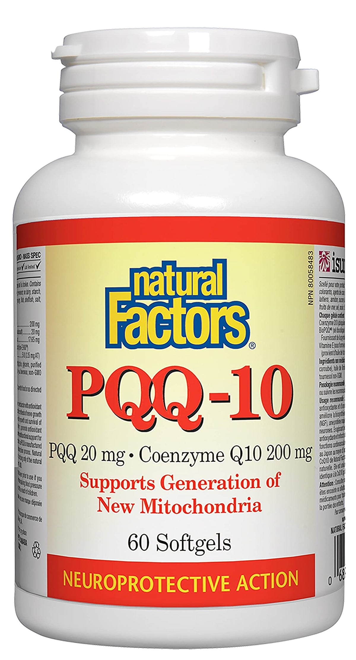 Natural Factors PQQ-10: botella-presentación para uso diario y energía