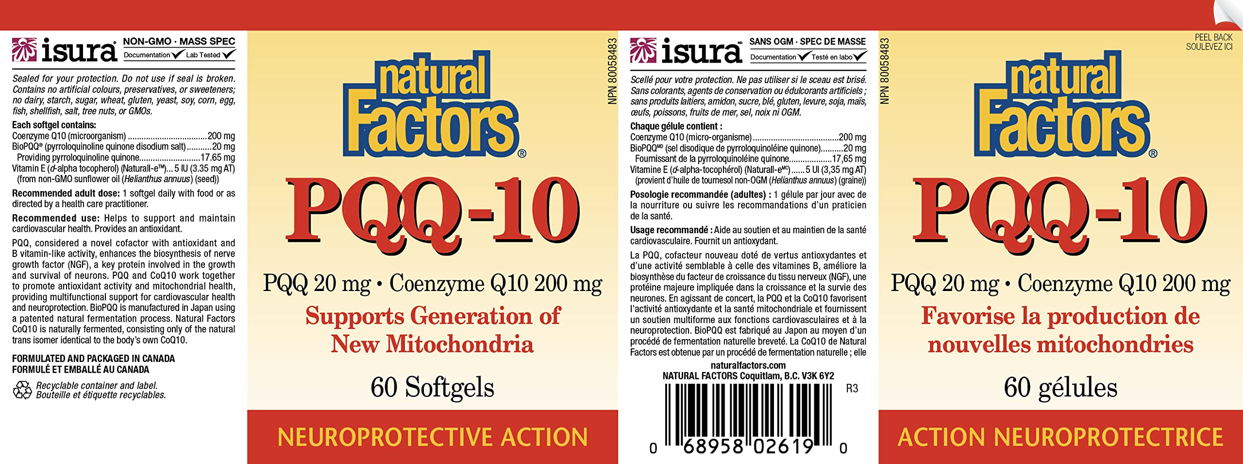 Natural Factors PQQ-10: cápsulas suaves para energía y salud celular