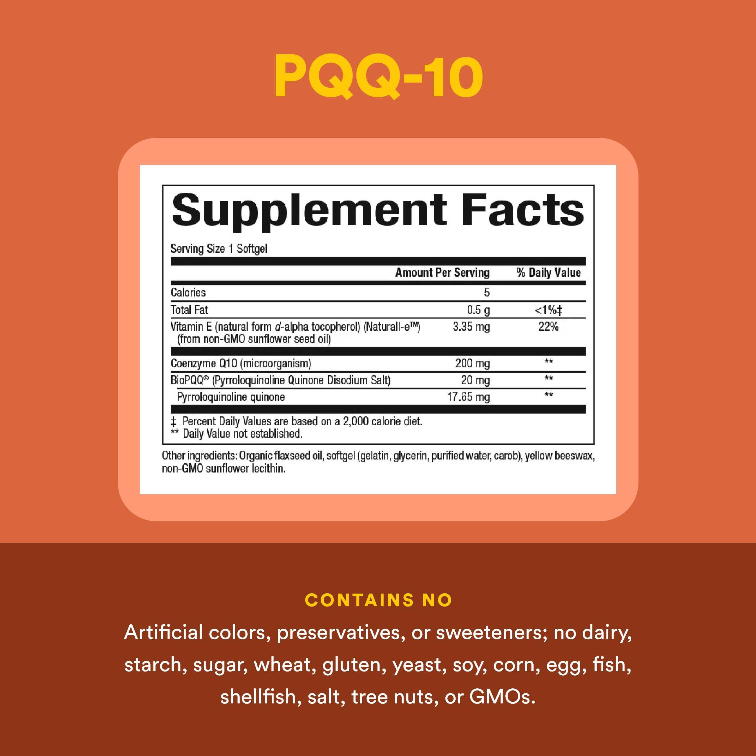 Natural Factors PQQ-10: ingredientes clave para apoyo antioxidante