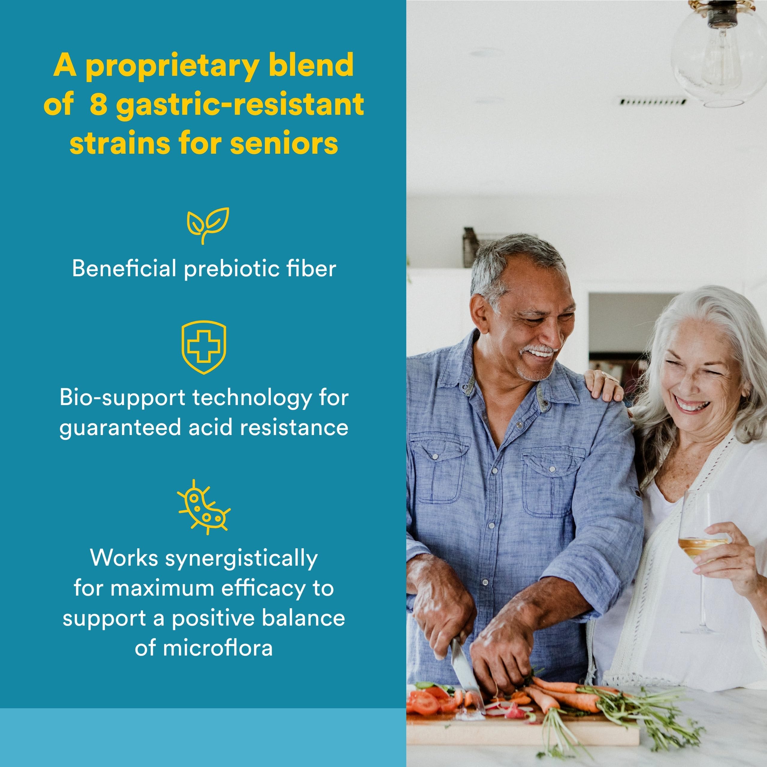 Probiotico Senior en cápsulas de Natural Factors; ingesta fácil cada día.