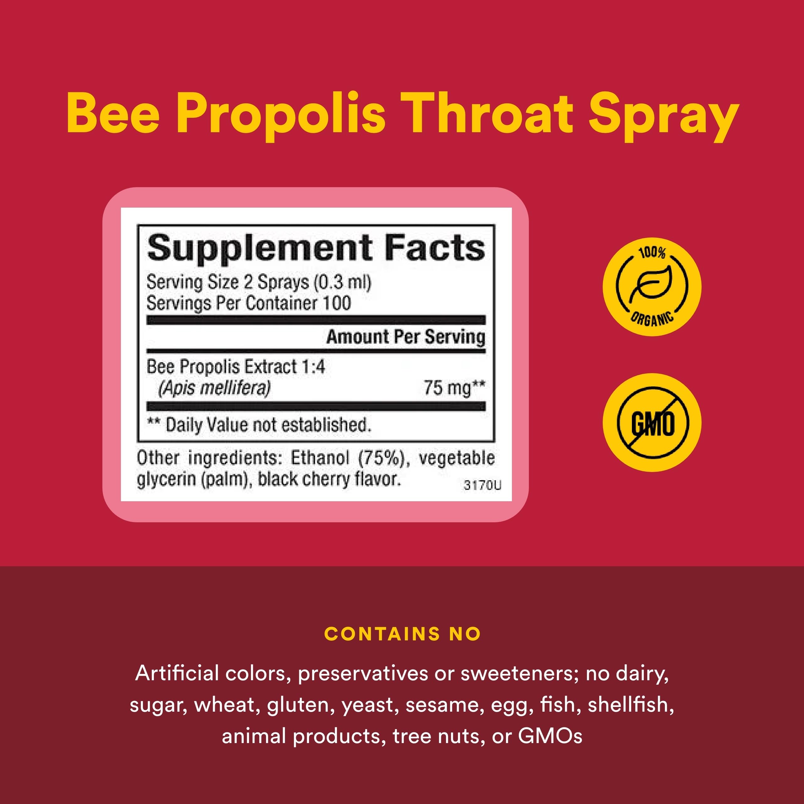Natural Factors Propolis Ingredientes Propolis: antioxidantes para bienestar diario.