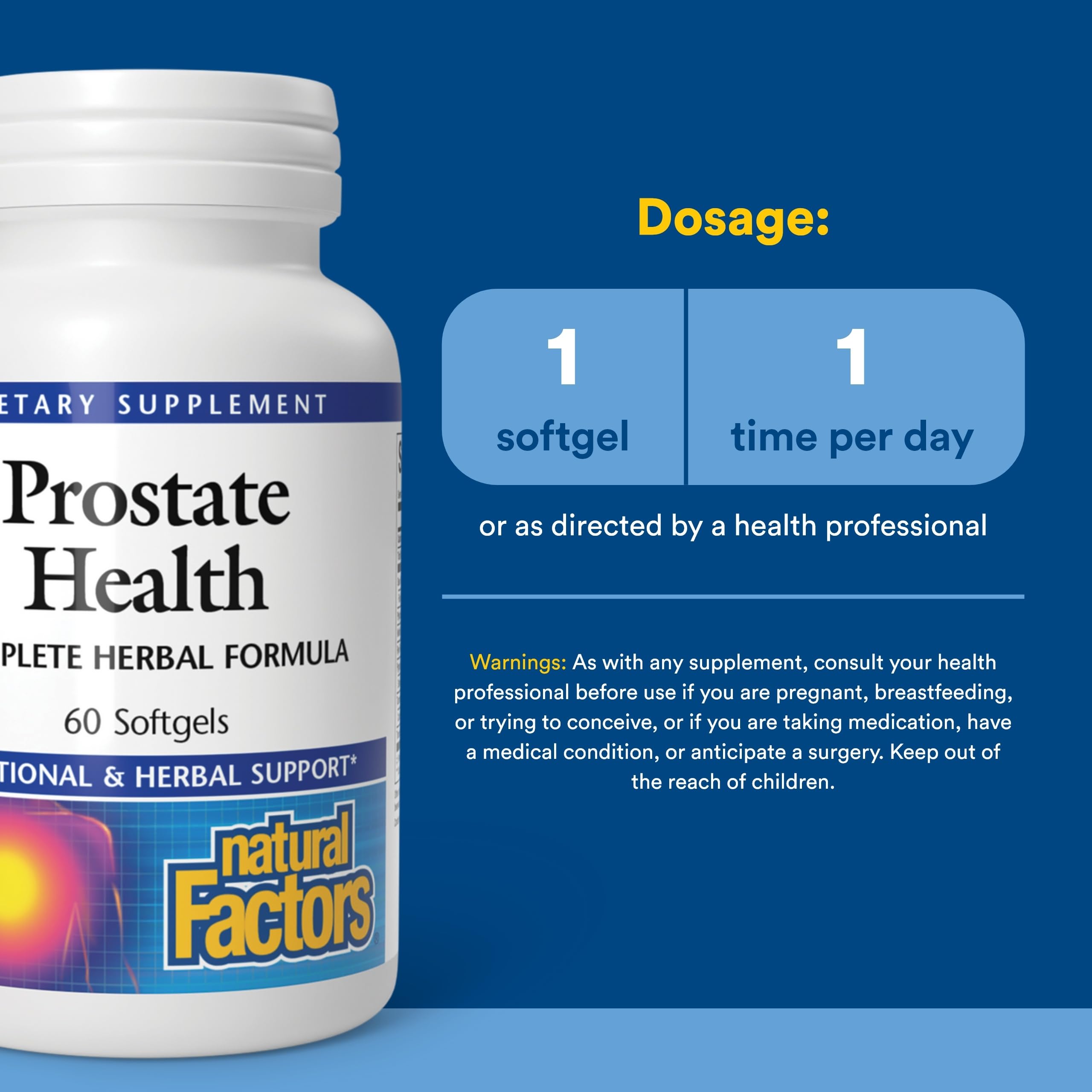 Natural Factors Prostate Health: cápsulas softgel fáciles de tragar para uso diario
