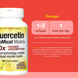 Dosis diaria de Natural Factors Quercetina Lipomicel Matrix para uso diario.