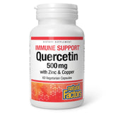 Natural Factors quercetina zinc cobre botella frontal para apoyo antioxidante del sistema inmune