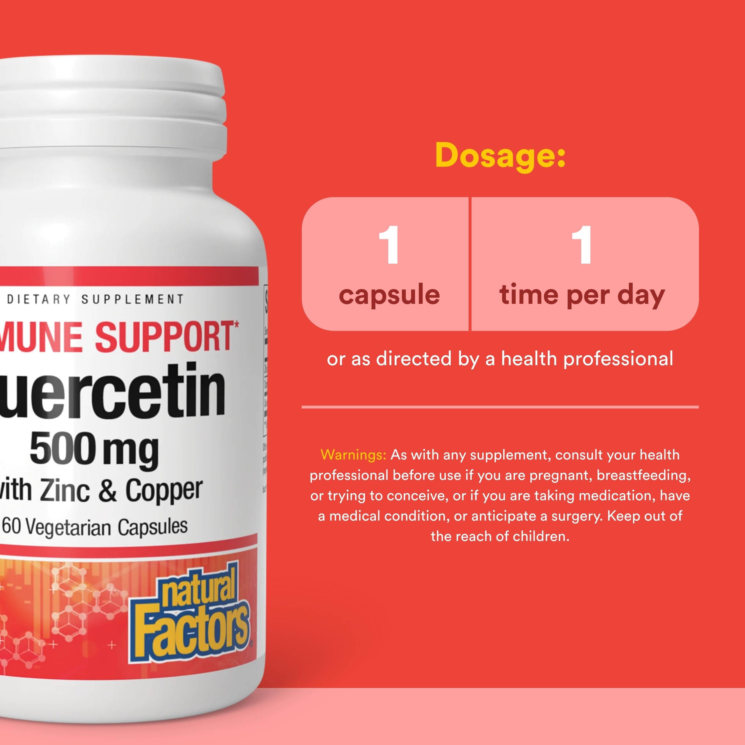 Natural Factors quercetina zinc cobre minerales clave para la salud celular