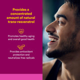 ResveratrolRich etiqueta 250 mg, muestra trans-resveratrol y dosis recomendada.